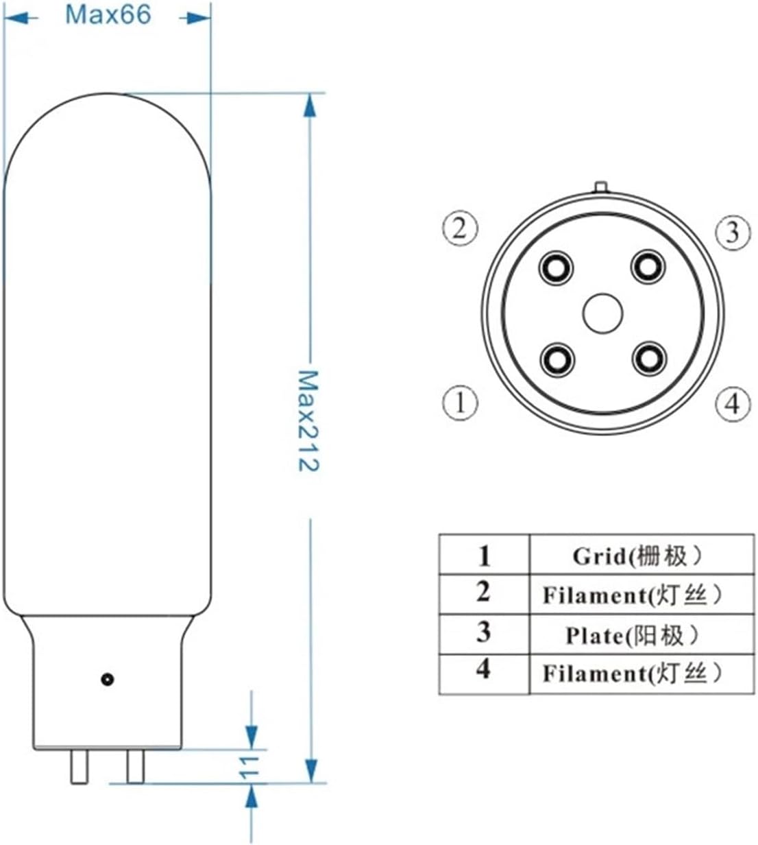 805 Tube Replacement 805 Vacuum Tube Precision Matched for Amplifier(1 pcs)