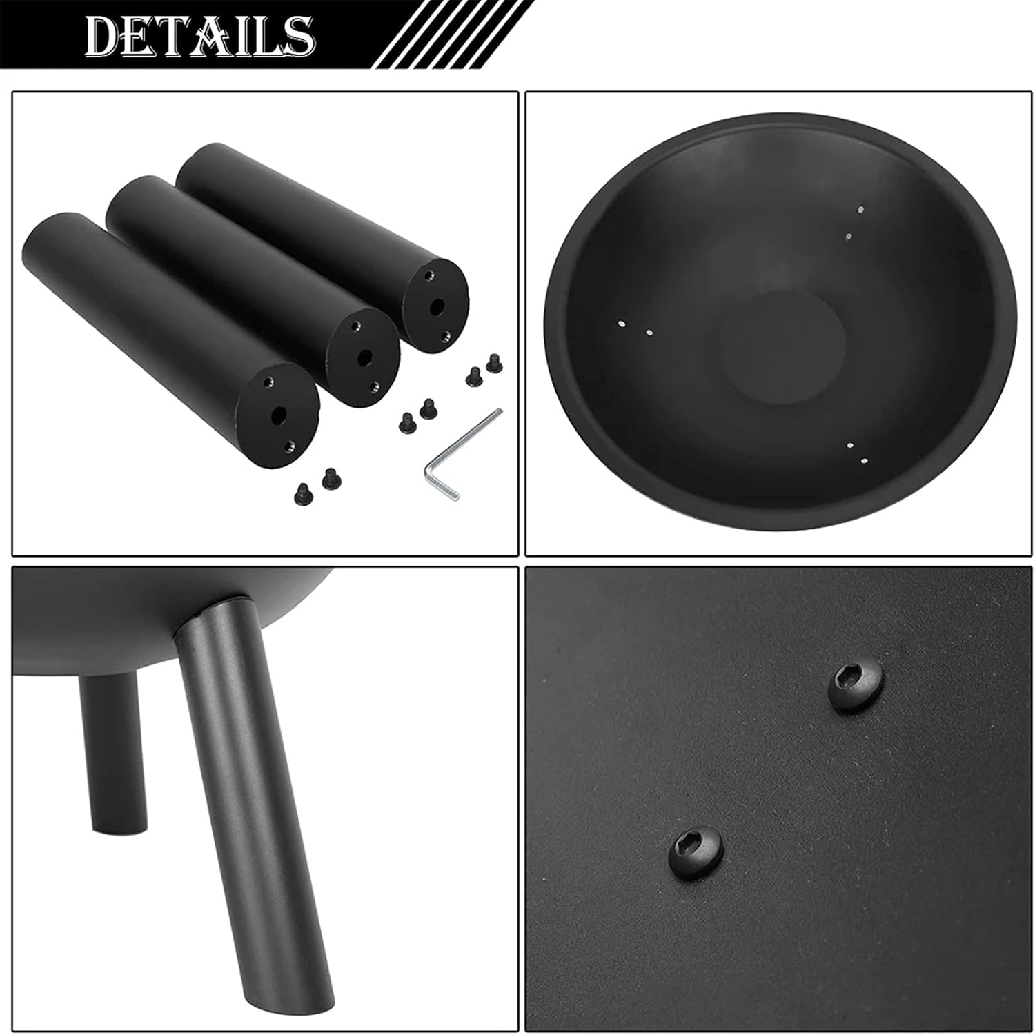 Outdoor Brazier Portable Outdoor Fire Pit Bowl Steel Iron BBQ Grill for Garden Backyard Picnic Camping Beaches Park Portable Burning Brazier