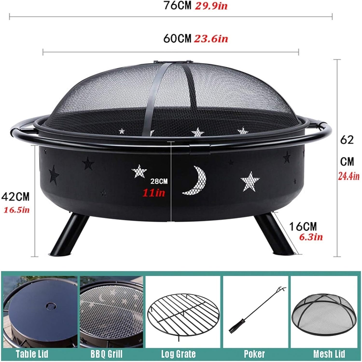 Fire Pits Outdoor Fire Pits Outdoor Wood Burning, European Style Outdoor Heating, Garden Gifts for Neighbors