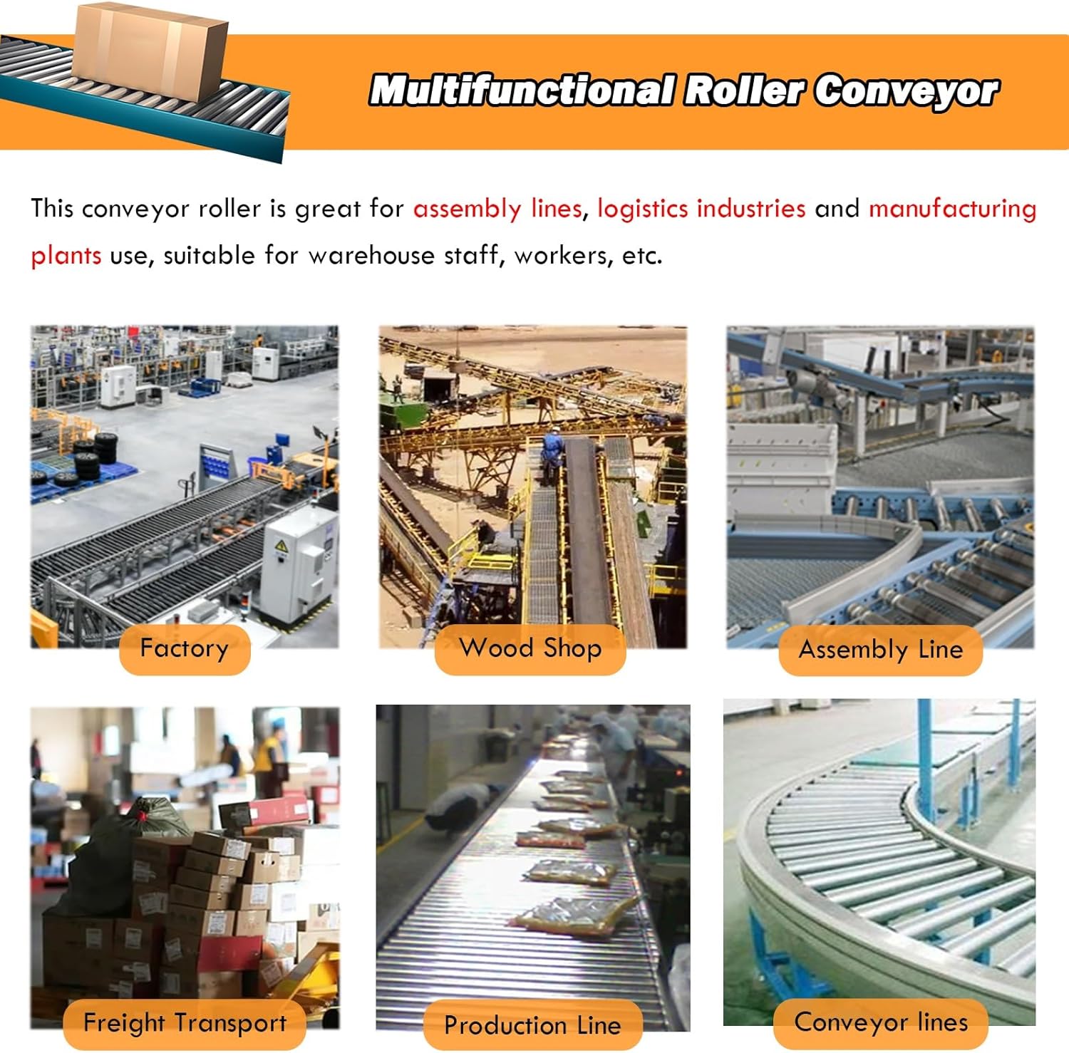 30 Pack Stainless Steel Gravity Roller Conveyor, 1.5