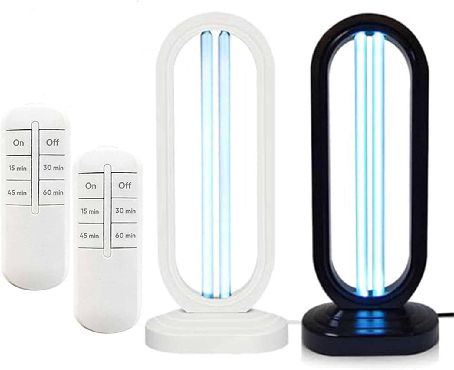 UV Light, Uv Bed Bugs, Uv Lamp with 4- Speed Timing and Remote Control (Black+White)