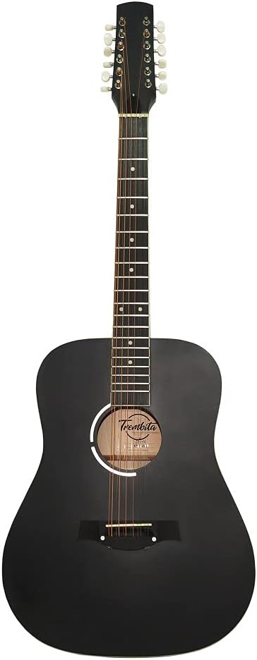 Brand New Acoustic Guitar 12 Strings made in Ukraine Trembita Natural Wood Black Amazing Sound! (Eagle 12 string)