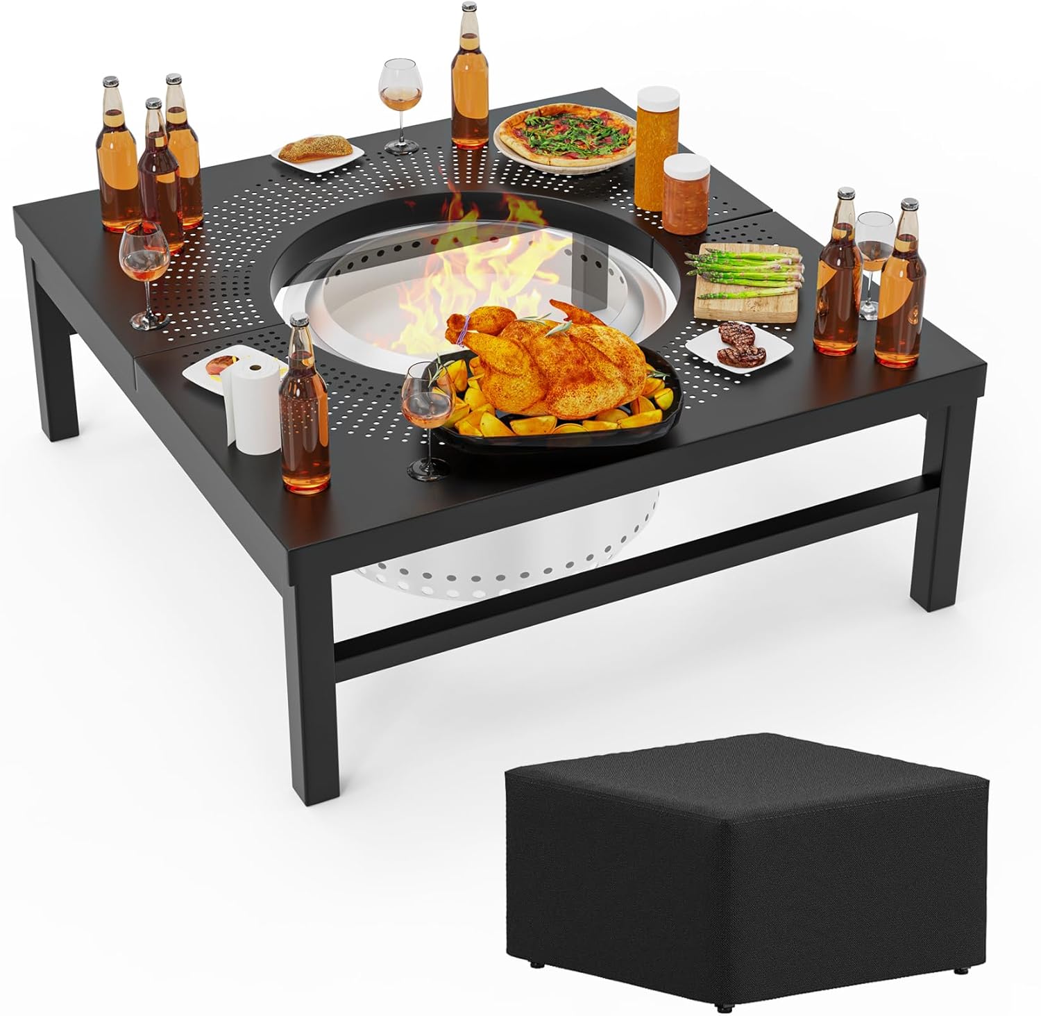 SafBbcue Fire Pit Surround Table for Solo Stove Yukon Accessories, 45