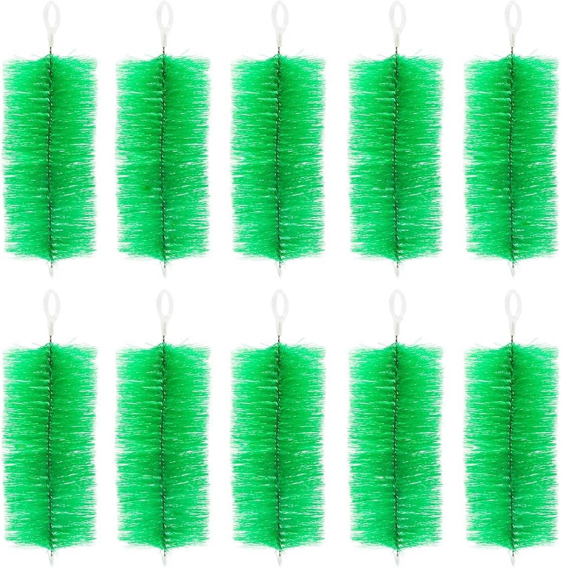 RINOO 10 Packs Fish Pond Filter Brushes Set 12 Inch by 4.7 Inch for Koi Pond Fish Tank Aquarium Water Garden Pond Skimmer Filter Cleaning Brush (Green Upgraded)