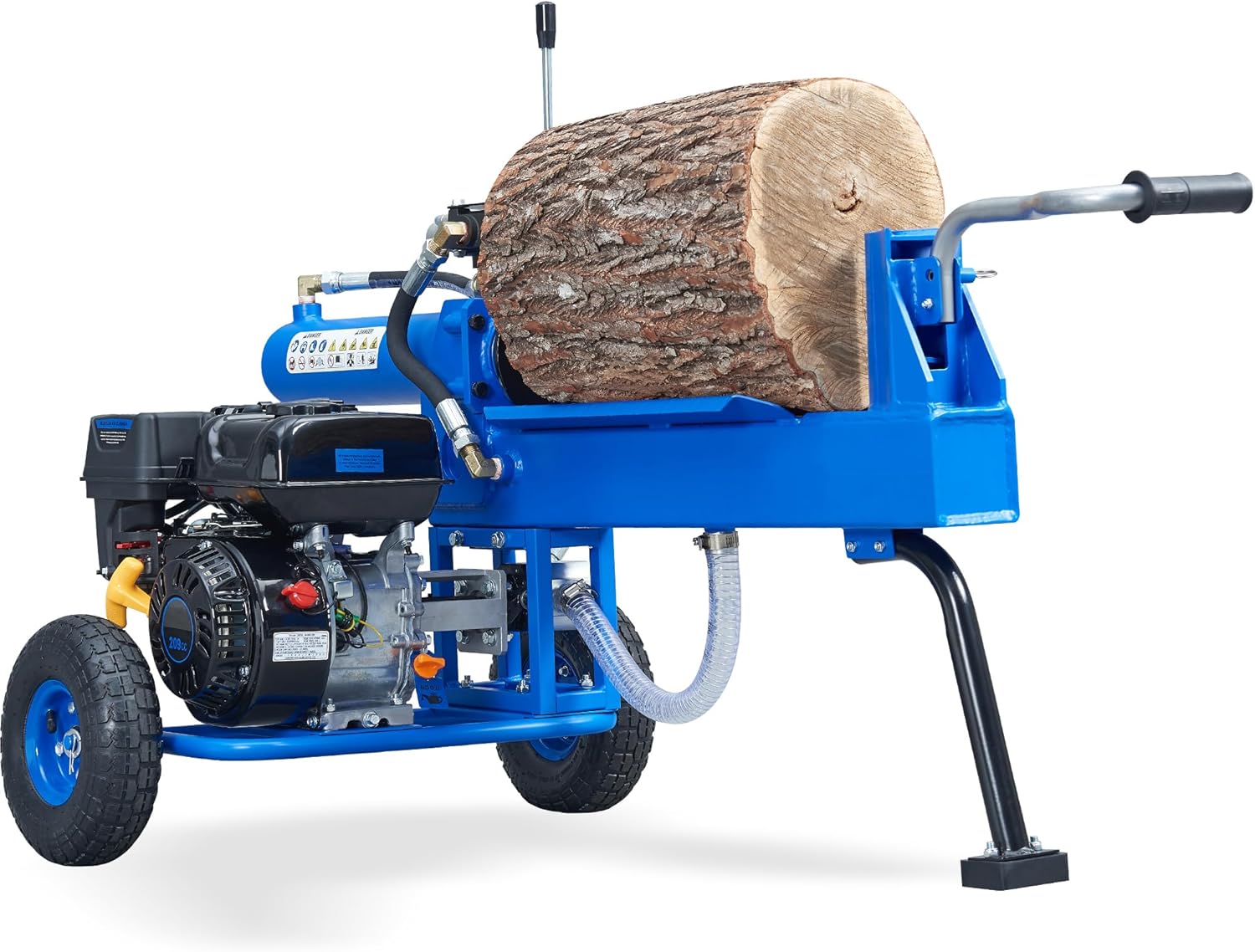 20 Ton Portable Gas Log Splitter, 7HP Engine Wood Splitter with Rapid Auto Return Hydraulic Pump, Horizontal Full Beam Steel Wedge, Max Splitting Size 21
