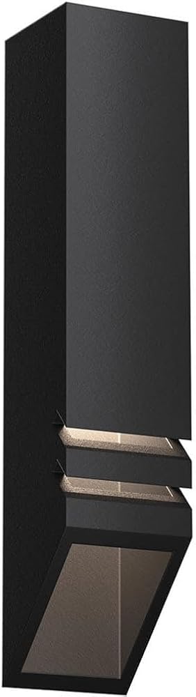 1 Light Louvered Deck Light 6 inches Tall by 1.5 inches Wide-Black Textured Finish