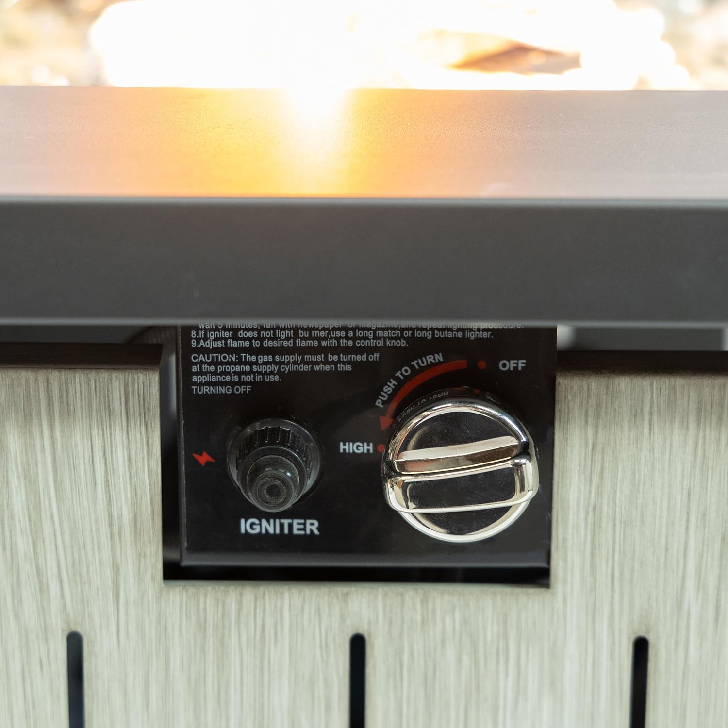 Propane Firetable with Ice Bucket - 42 Inch Outdoor Gas Fire Pit Table - 50,000 BTU Rectangular Fire Table for Warmth and Ambience - Outdoor Fire Table for Patio Deck Garden Backyard