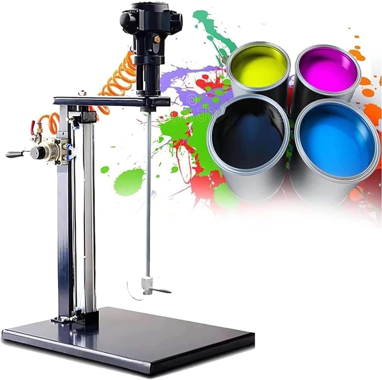 Pneumatic Paint Mixer Machine, Tank Barrel Mixing Stirrer, Air Agitator Paint Stirring Tool, Stainless Steel Paint Stirring Ink Coating Mixing Tool