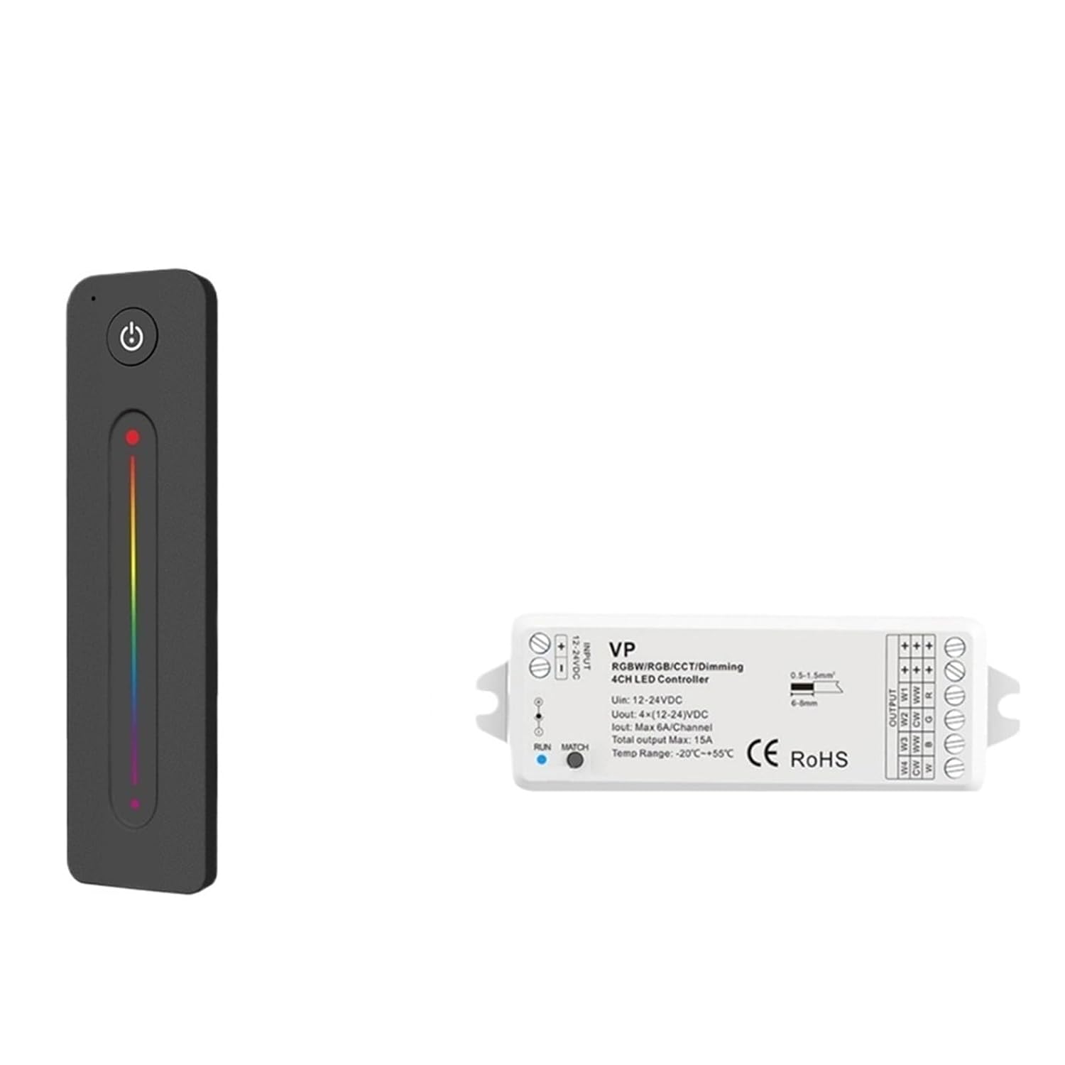 LED Controller Kit DC 12V 24V 4 Channel Dimmer with Auto Transfer Function Remote Control(RF RGB Dimming KIT)