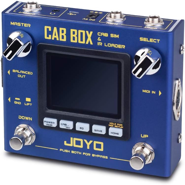 JOYO Cabinet Modeling & Amp Simulator Effect Pedal R-08 Bundle with Guitar Cable Instrument Cable 15 Feet CM-04
