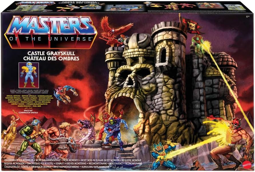Masters of The Universe Vintage Castle Grayskull Playset with Display Mat & Spaceman Figure, Jawbridge & Other Features & Accessories (Amazon Exclusive)