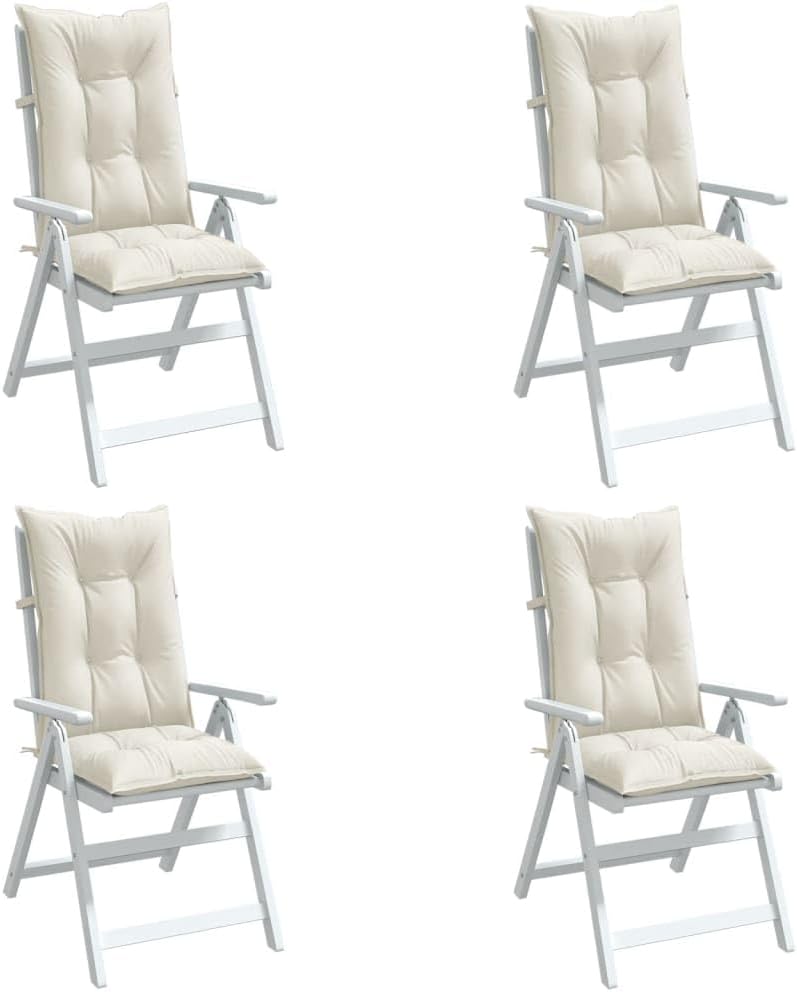 Highback Chair Cushions 4 pcs Melange Cream 47.2