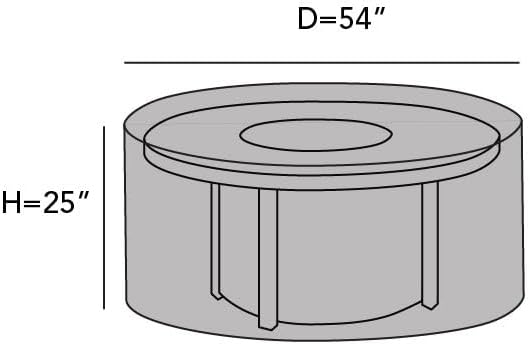 Covermates Prestige Round Fire Pit Cover – Heavy-Duty Water-Resistant Outdoor Patio Protection with 900D Polyester, Mesh Air Vents, Buckle Straps & Drawcord Hem, Round 54DIAMETER x 25H, Clay
