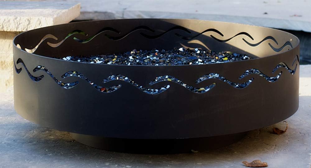 Fire Pit Art Fire Surfer Wood Burning Fire Pit Bowl Outdoor Patio Furniture Steel Firepit Iron Oxide Finish Portable Campfire