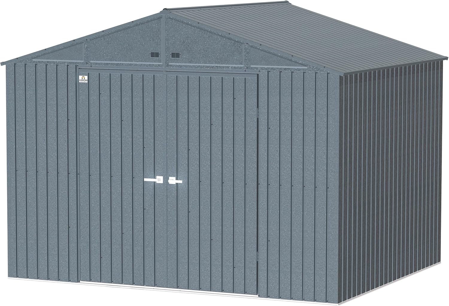 Arrow Shed Elite 10' x 8' Tall Outdoor Steel Storage Shed with High Gable and Lockable Doors Storage Building, Anthracite