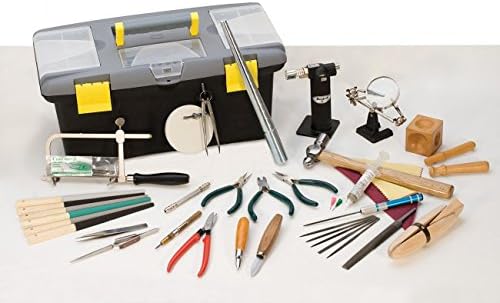 PMC Supplies LLC Jeweler's Complete Hand Tool Value Set Polishing Torch Ring Tool Tweezers Solder Plier Dapping Metal Forming Kit