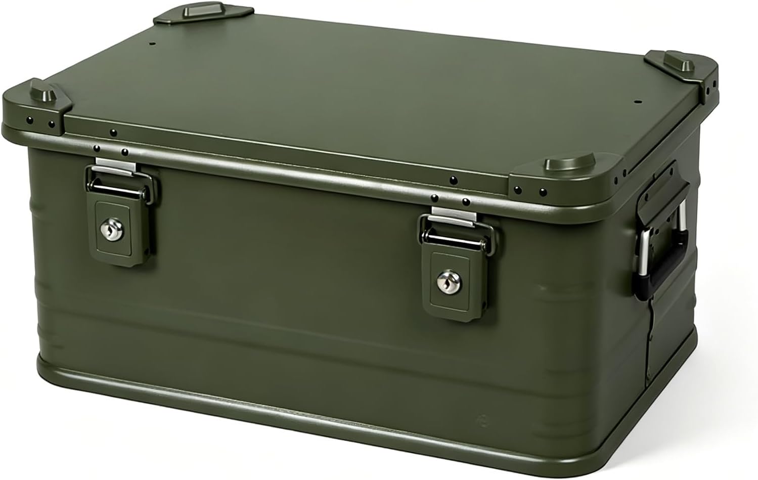 Metal Storage box Outdoor Storage bin Equipped With Safetys Latches Reinforced Handles and Shock Absorbing Design Heavy Duty Equipment Protective Storage box(Army green)