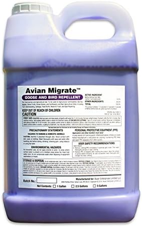 Goose Deterrent, Bird Repellent Concentrate, Geese Repellent, Non-Toxic, Removes Geese from Yards, Parks, Beaches, Ponds and Ground, Made in The USA (2.5 Gallon)