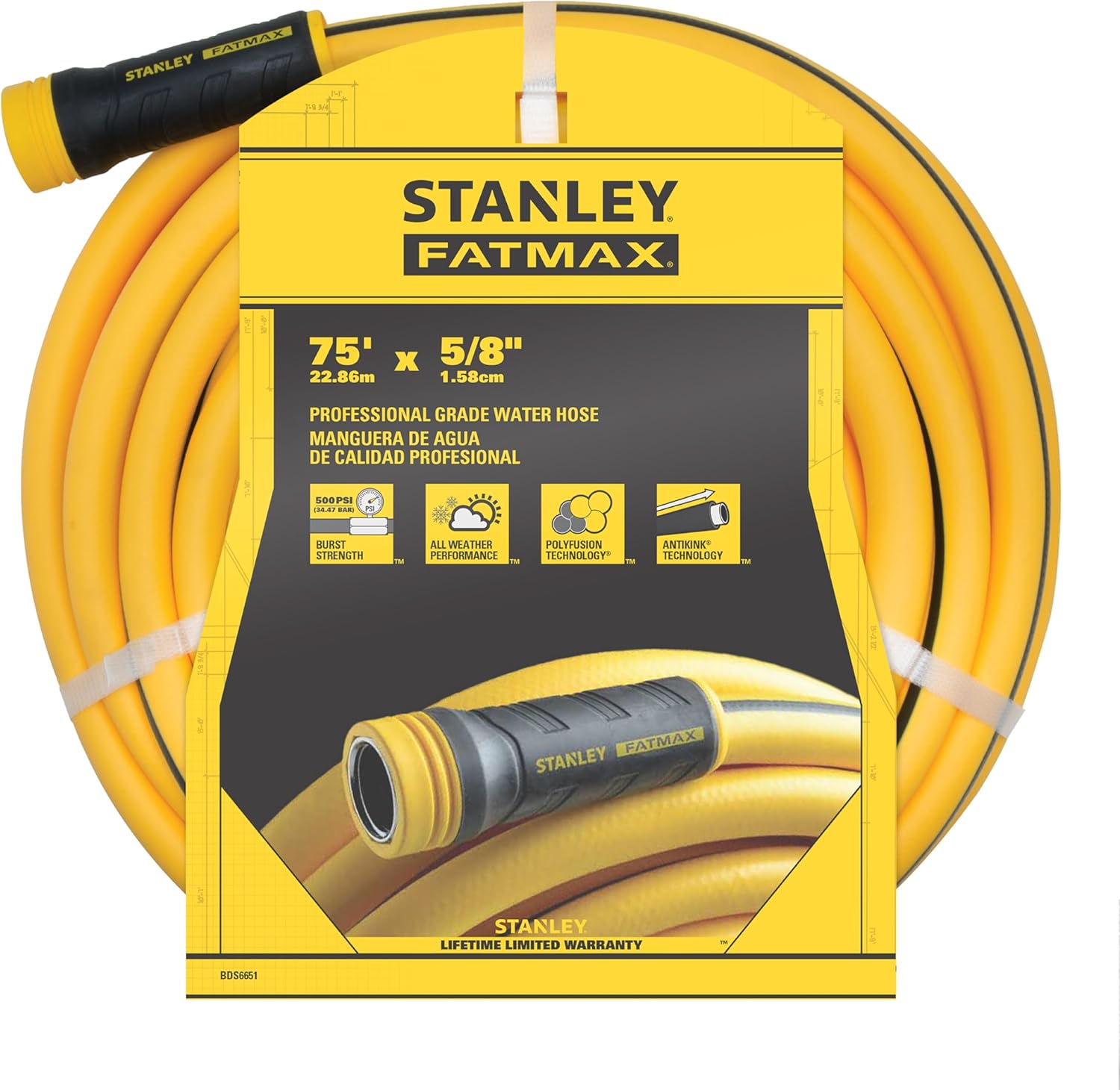Stanley BDS6651 Fatmax Professional Grade Water Hose, 75' x 5/8