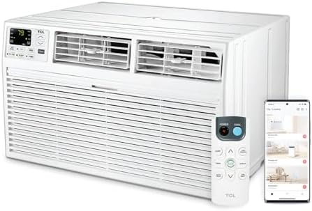 TCL H10T9EX1-A 10,000 Smart Through-The-Wall Air Conditioner, Fan & Dehumidifier, 450 Sq. Ft, 230V, Remote Control, Compatible with Alexa/Google Assistant, 10000 BTU, White