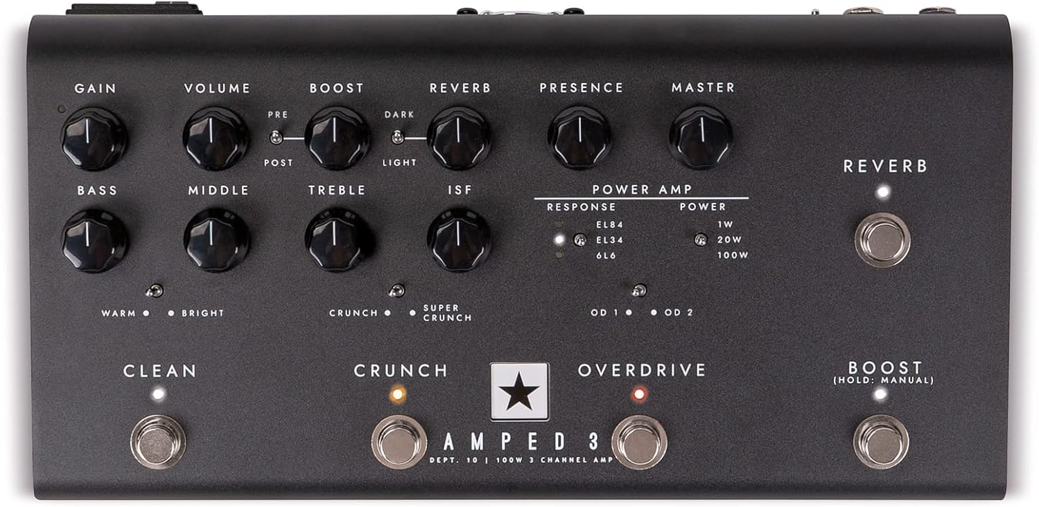 Blackstar AMPED3 100W Multi-Channel Floorboard User Programmable Presets Guitar Amp Pedal for Fine-Tune Your Cabinet, Mic, and Room Simulations