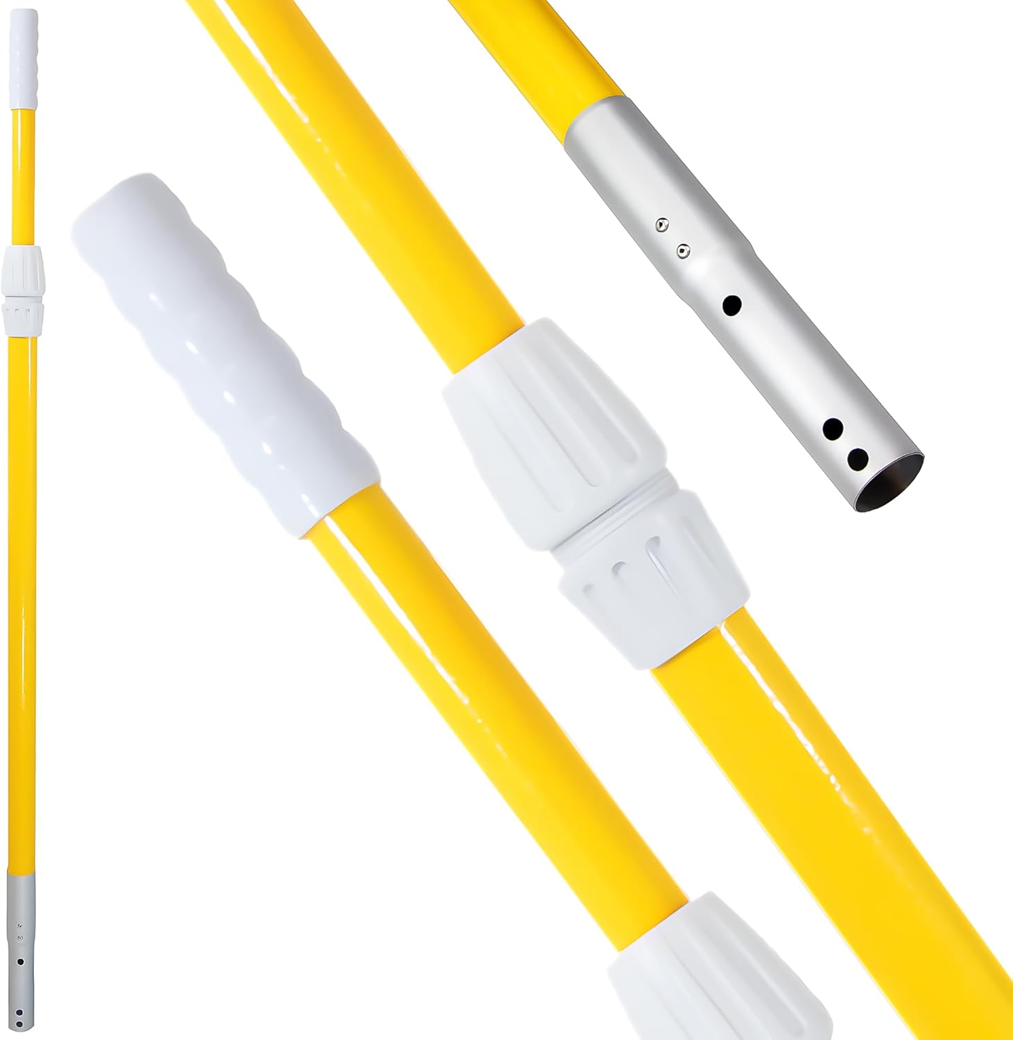 SWIMLINE HYDROTOOLS 8375 2-Piece Professional Grade Fiberglass Telescopic Pole 8 To 16 Feet Adjustable Telepole Swimming Pool Cleaning Skimmer Nets Vacuum Heads & Brushes W/ Strong Grip & Lock