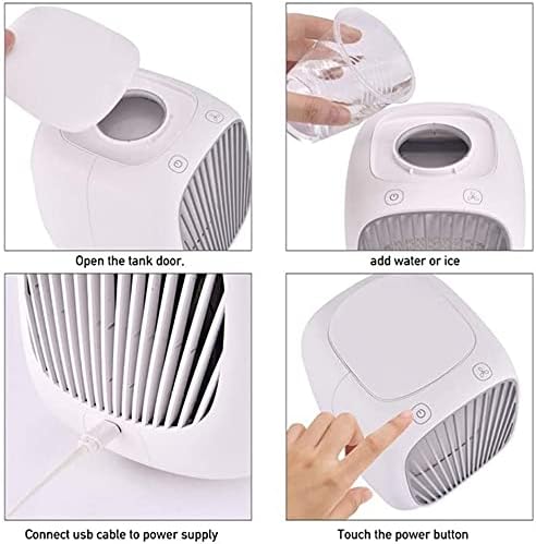 Mini Air Conditioner Portable Air Cooler 7 Colors LED USB Cooler Fan Air Cooling Fan Rechargeable Fan for Office Room