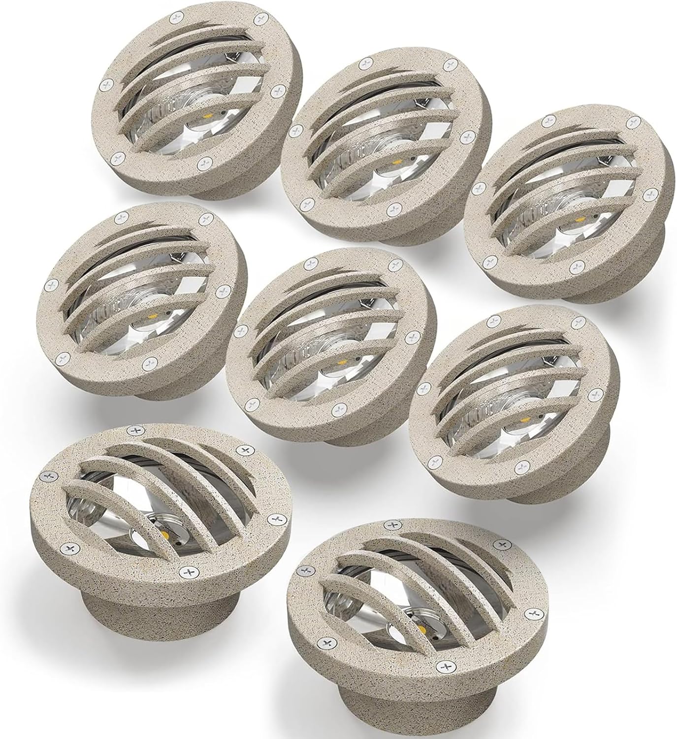 Well Light LED Low Voltage Landscape Lights 200 Lumen 2800K Warm White In-Ground Light Spotlights for Driveway, Pathway, Deck, Garden, 12V AC Outdoor Lighting (8 Pack)