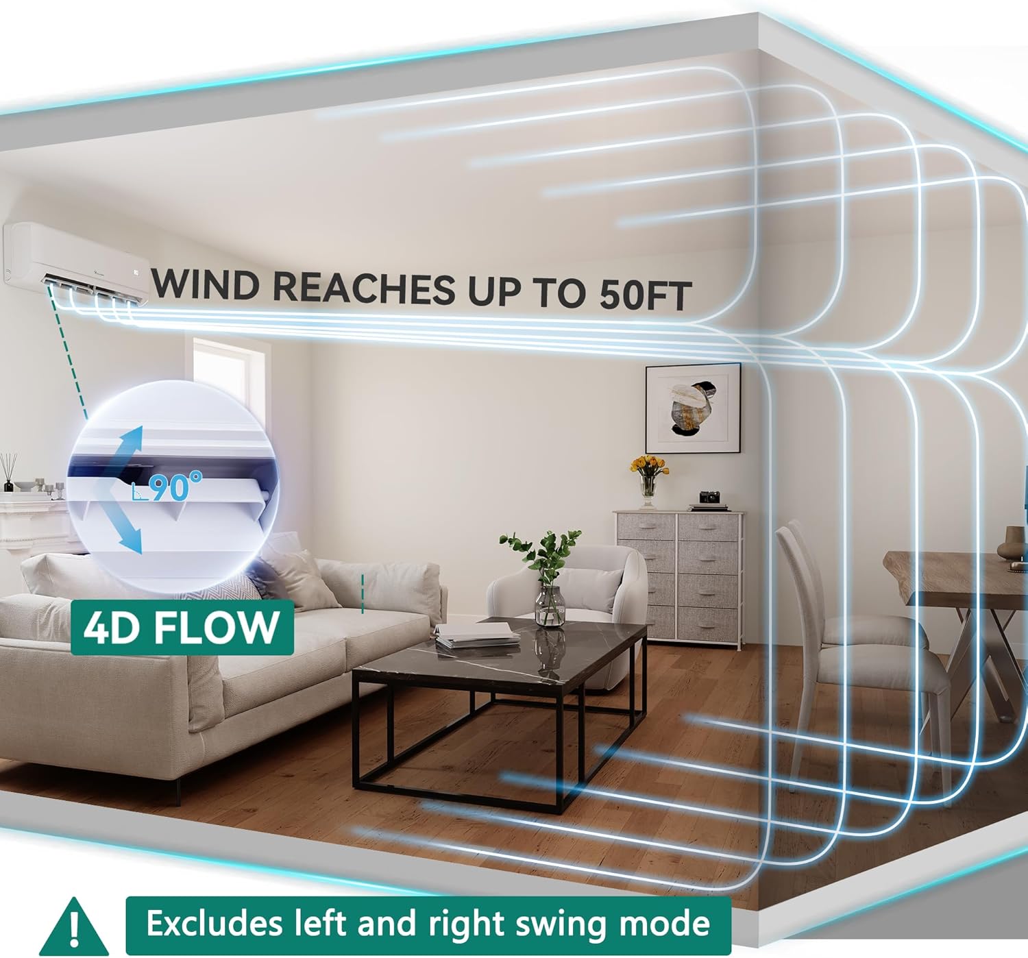 YITAHOME 18000 BTU Mini Split Air Conditioner Heat Pump System, WiFi Enabled 21 SEER2 208-230V Inverter Ductless AC Compatible with Alexa, Cool Up to 1250 Sq. Ft, Complete Installation Kit, 1.5 Ton
