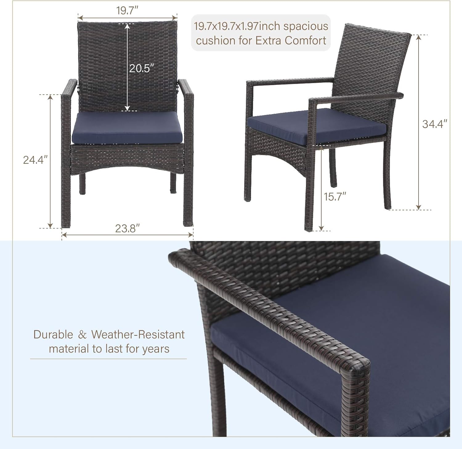 MFSTUDIO 28 Inch Propane Gas Fire Pit Table & 4 Wicker Chairs Furniture Set with Blue Fire Glass, Multi-Function Outdoor Fire Table Set, 50,000 BTU, CSA Certification