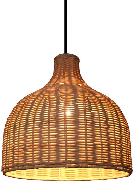 Creative Hat-Shaped Bamboo Pendant Lamp,Hand-Woven Rattan Hanging Light,Retro E27 Chandelier,Ceiling Lighting Fixtures,Restaurant Bar Decoration Hanging Lamp