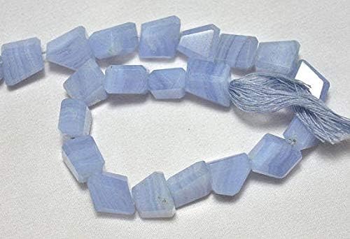 blue lace step cut tumbles,blue lace agate step cut nugget beads, 9x12mm beads, gemstone for jewelry 5 inches strand
