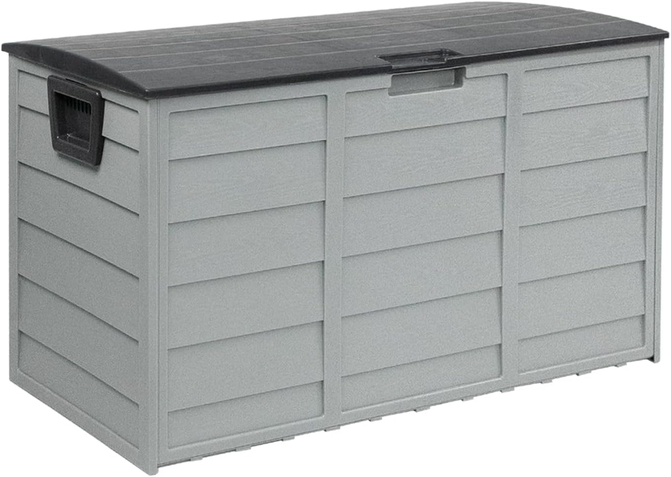 Patio 75 Gallon Resin Deck Box, Organization and Storage, Outdoor Storage Container With Handles and Wheels, Waterproof Outdoor Storage Box (Grey)