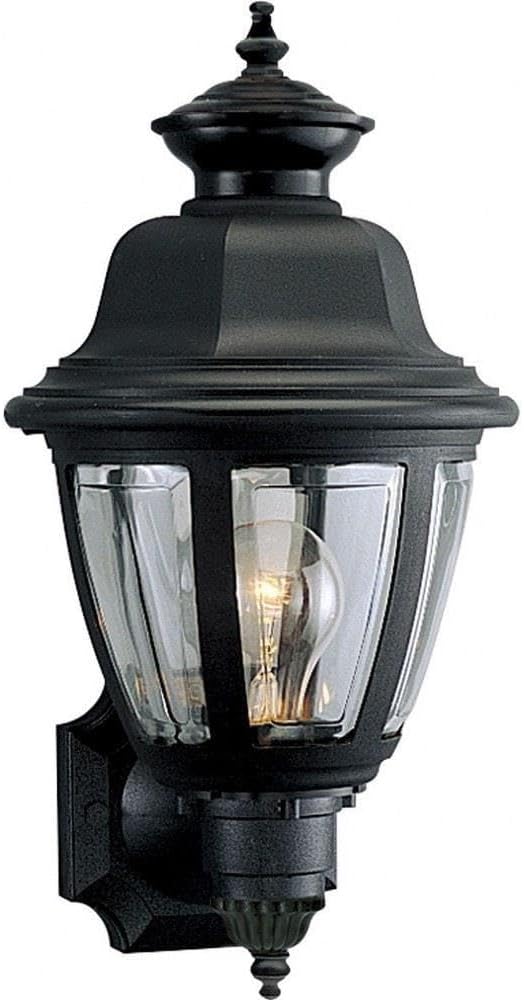 Progress Lighting Non-Metallic 1-Light Clear Beveled Acrylic Shade Traditional Outdoor Wall Lantern Light, Outdoor, P5737-31, Textured Black