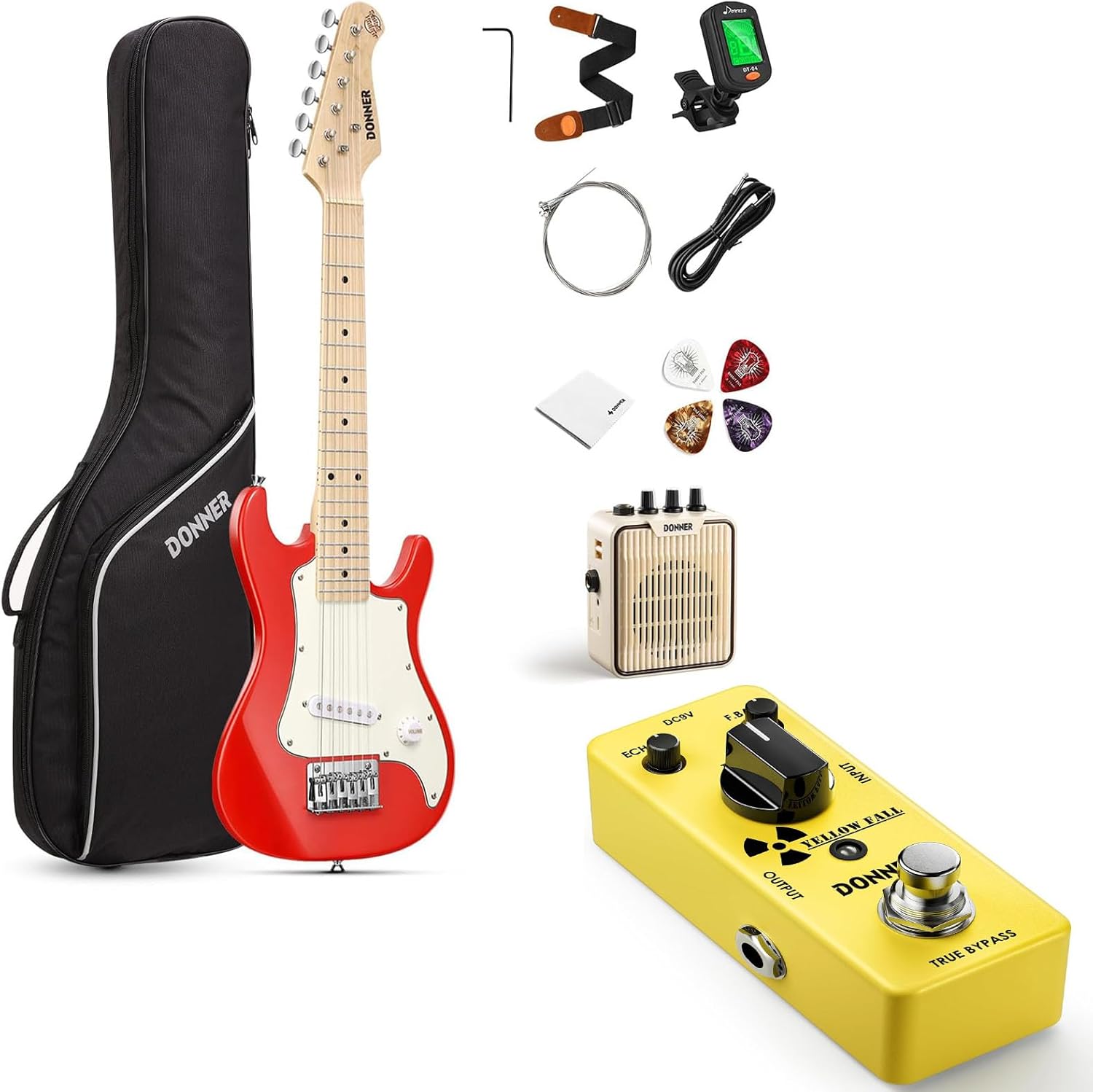 Donner 30 Inch Kids Electric Guitar Beginner Kits -Guitar Delay Pedal