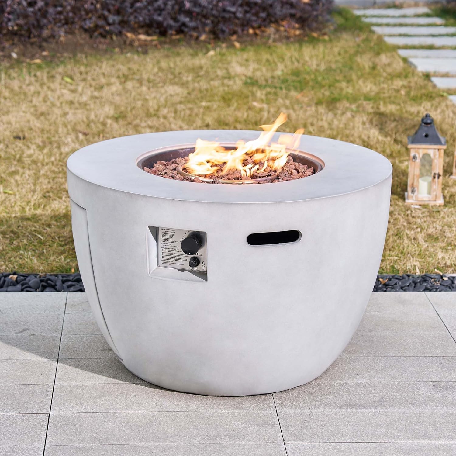 2 in 1 Outdoor Fire Table with 50000 BTU Burner, 36