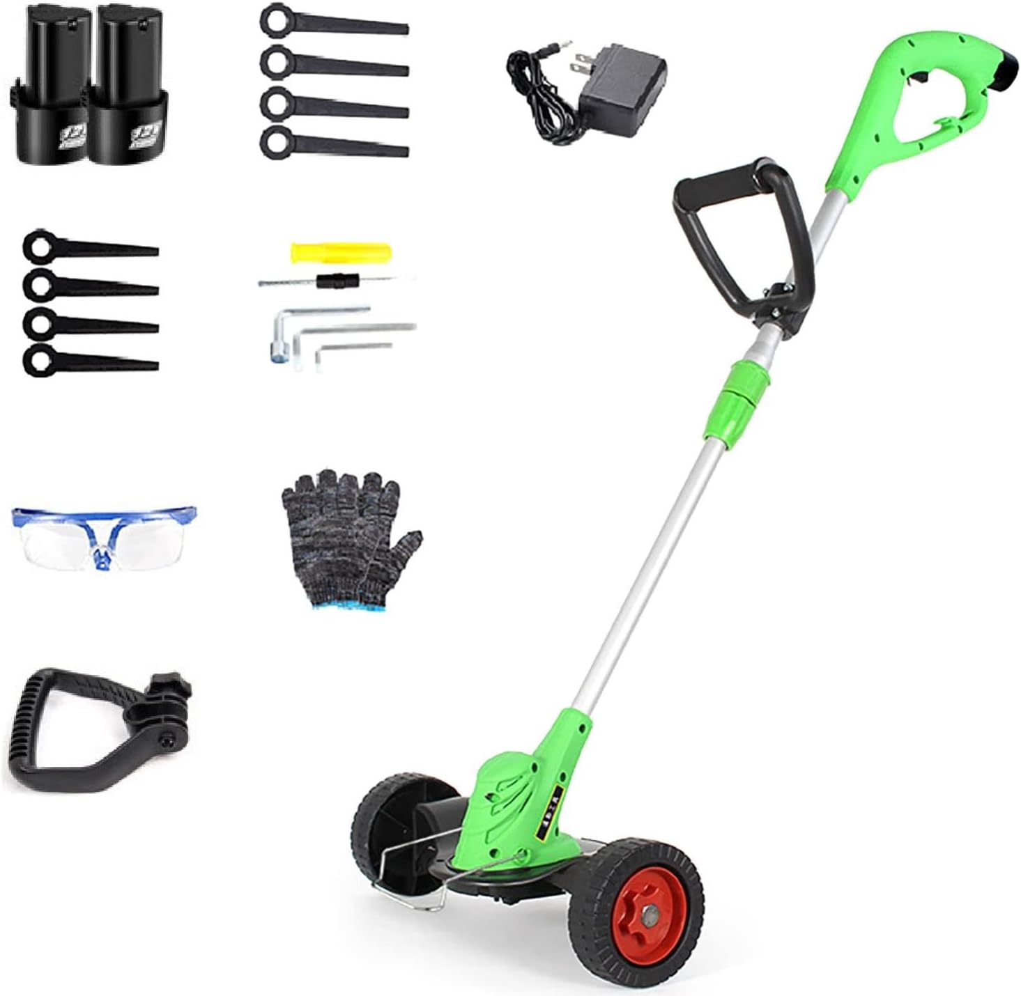 Electric Lawnmower Sale Hand Push Lawn mowerElectric Lawn Mower, 3000mA Battery 2 Styles Blades Rechargeable Cordless Lawn Mower with Rollers