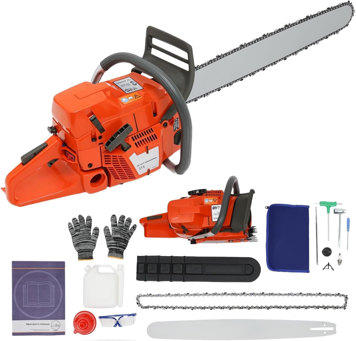 28-Inch Gas Chainsaw, 71CC Handheld Gas Chainsaw, 2-Stroke Cordless Air-Cooled Chain Saw, Powerful Large Gasoline Saw Kit, 3.9KW