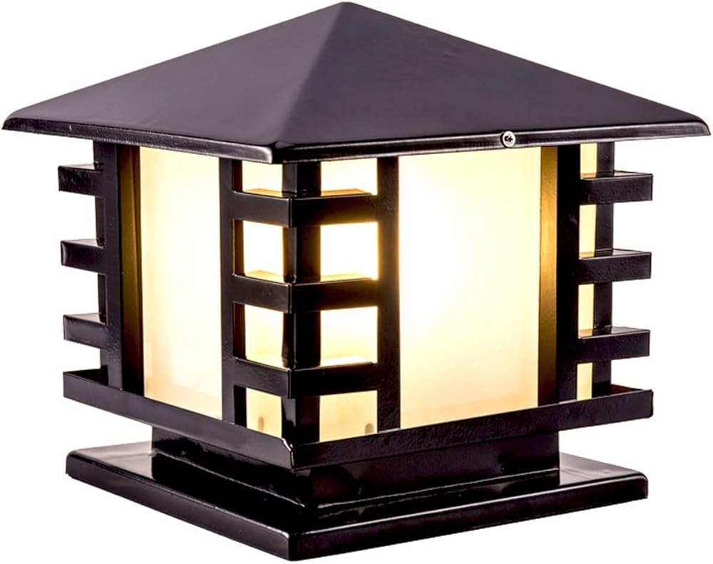 Outdoor Column Lights Traditional Waterproof Pillar Lights Outdoor Aluminium Glass Column Lights Fixture Decorations for Patio Outside Lights Fence Post Lights Villa Gate Garden Post Lamp