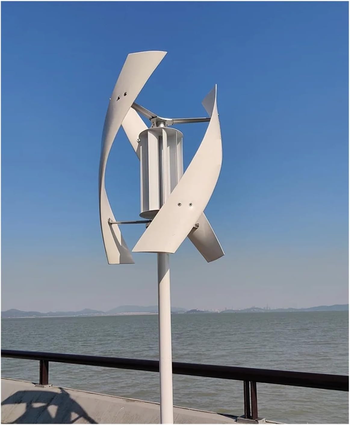 5KW Wind Turbine with Solar Panel Battery 5KW Vertical Axis Maglev Wind Turbine for Household Family with Controller Low Starting Speed for Home(MPPT Hybrid Control,48V)
