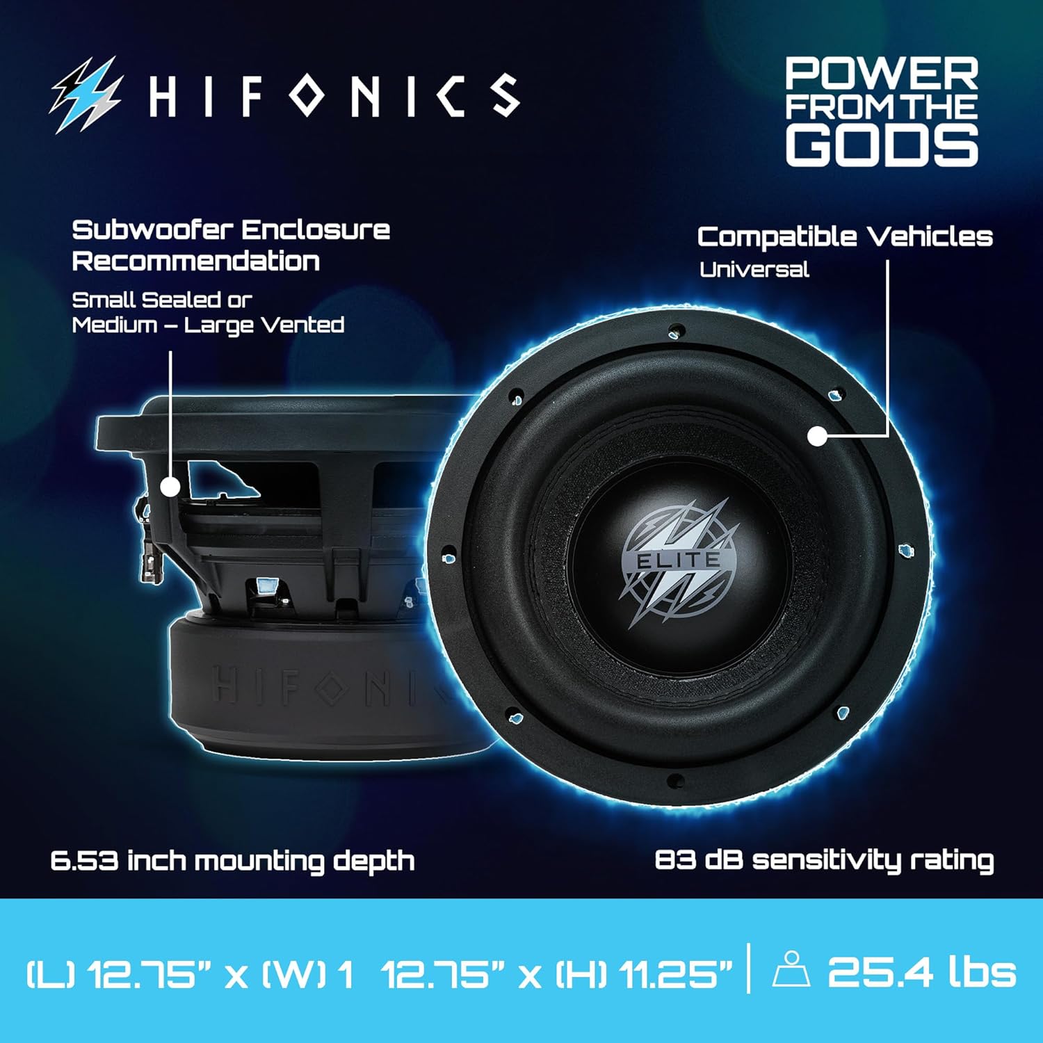 Hifonics 2 Pack Elite 10 Inch Car Mount Subwoofer with Dual 4 Ohm Voice Coil Speaker 1200 Watt Peak Power Mobile Amplifier System, Black