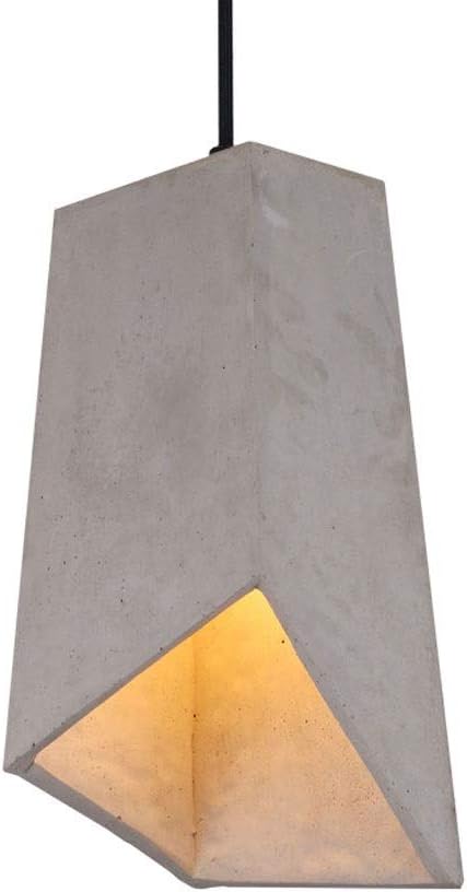 Industrial Ceiling Pendant Lamp with Cement Lampshade, Vintage Grey Suspension Light Restaurant Lighting Chandelier Fixture for Cafe Bar Kitchen Island Dining Room Loft