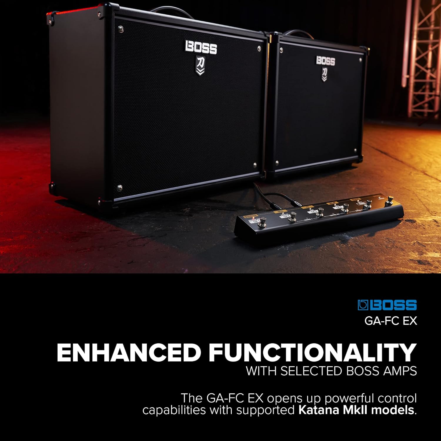 Boss GA-FC EX Foot Controller for BOSS Katana Amplifiers and Hosa CSS-110 1/4