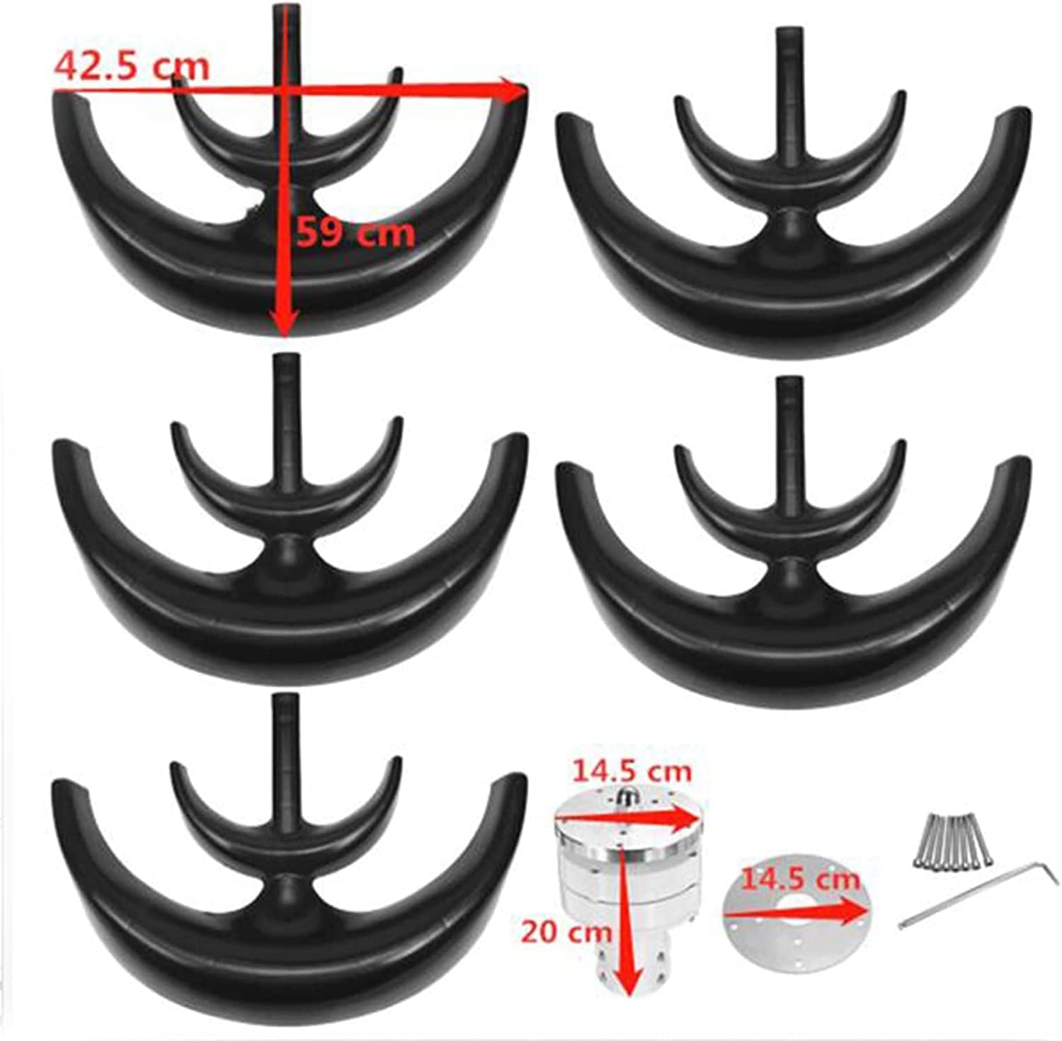 LiuSj JUnSt 5000W Vertical Wind Turbine Generator Kit Controller, AC Low Noise Wind Turbine Generator for Long Service Life Home Hybrids Streetlight