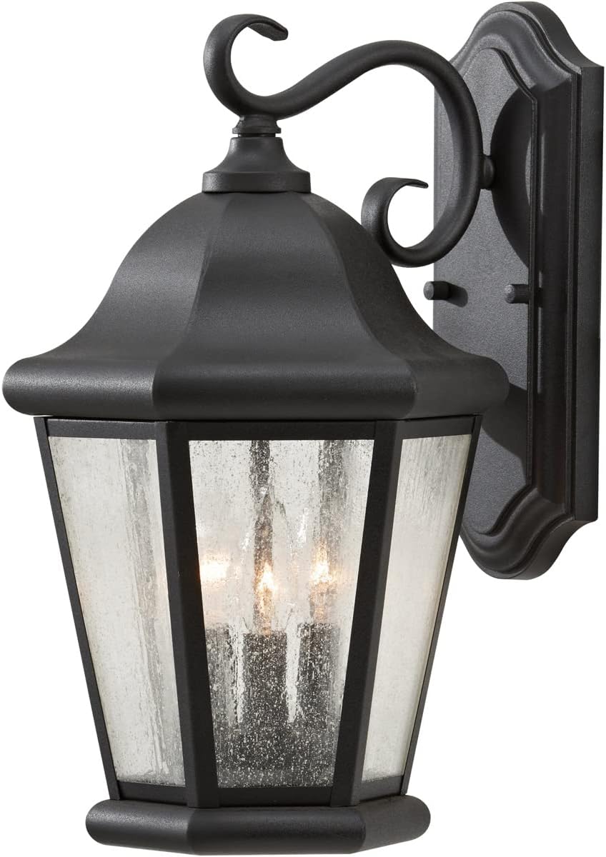 Feiss Generation Lighting OL5902BK Martinsville Large Three Light Outdoor Wall Lantern, Black, 10
