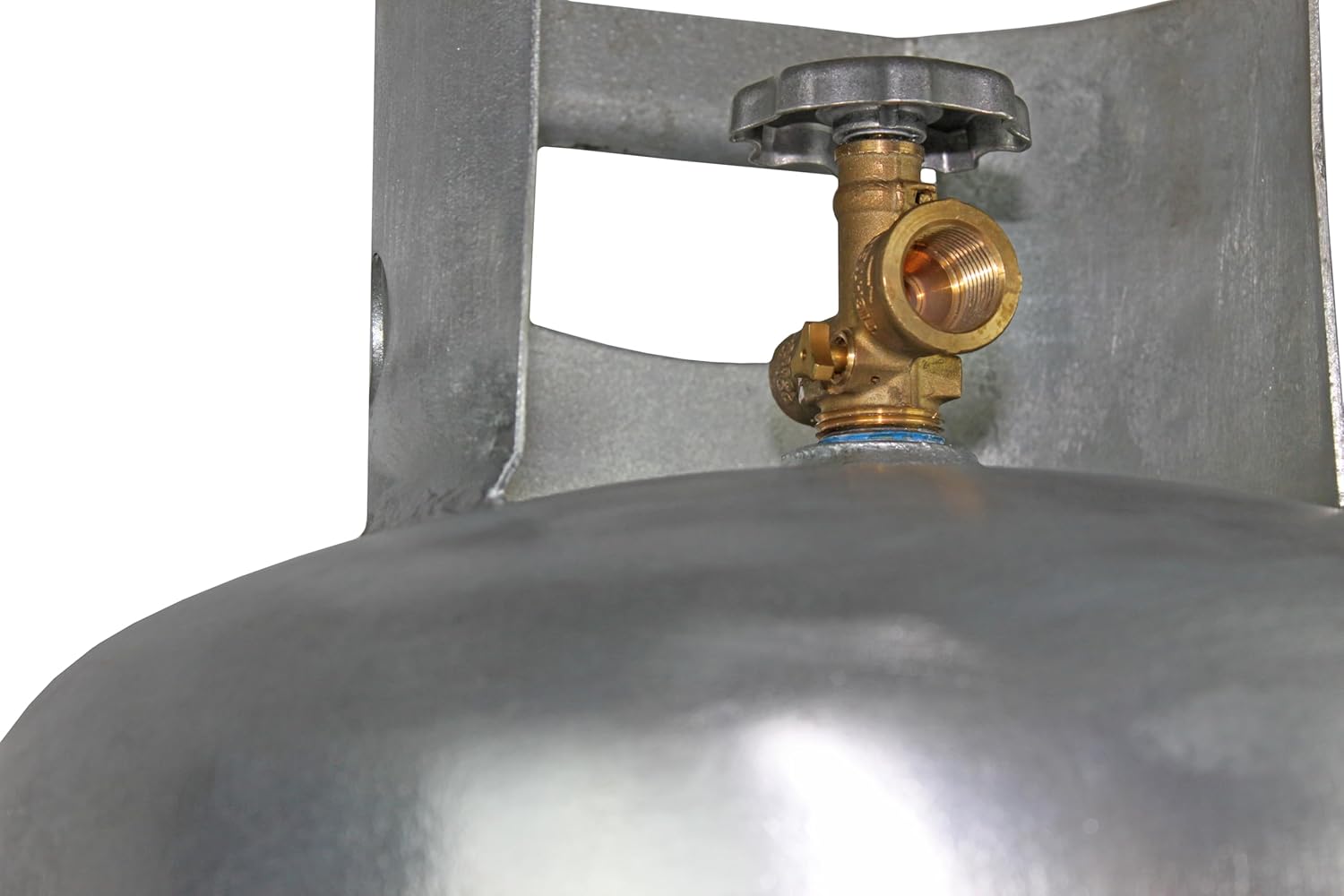 Flame King YSN100-GALV 100LB Galvanized Steel Propane Tank with POL Valve, Rust and Corrosion-Free, Built to Last
