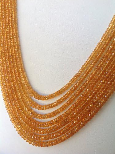 13 inch natural beads strand of 4-7mm faceted round orange garnet gemstone beads for DIY jewelry - necklace, bracelet, earring, ring.