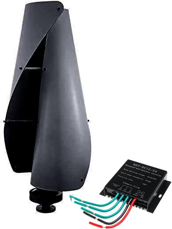 48v,16000W 12V/24V Wind Turbine Vertical Axis Wind Turbine Generator with Controller, IP67 Wind Turbine Power Generation Low Noise 62Db for Home, Camping