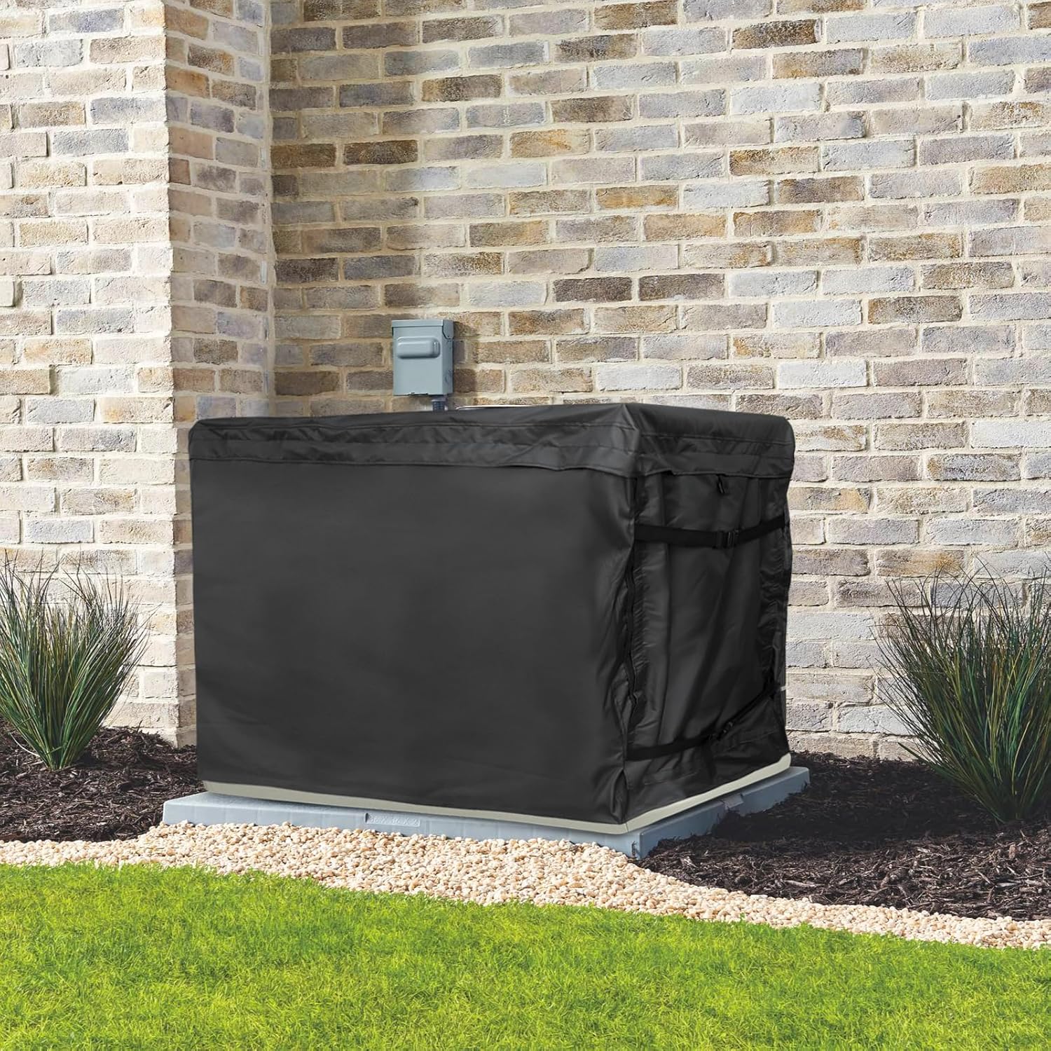 Generator Cover,Heavy Duty 600D Waterproof Generator Cover for 7043 22kW Air Cooled Series Home Standby Generator, Black