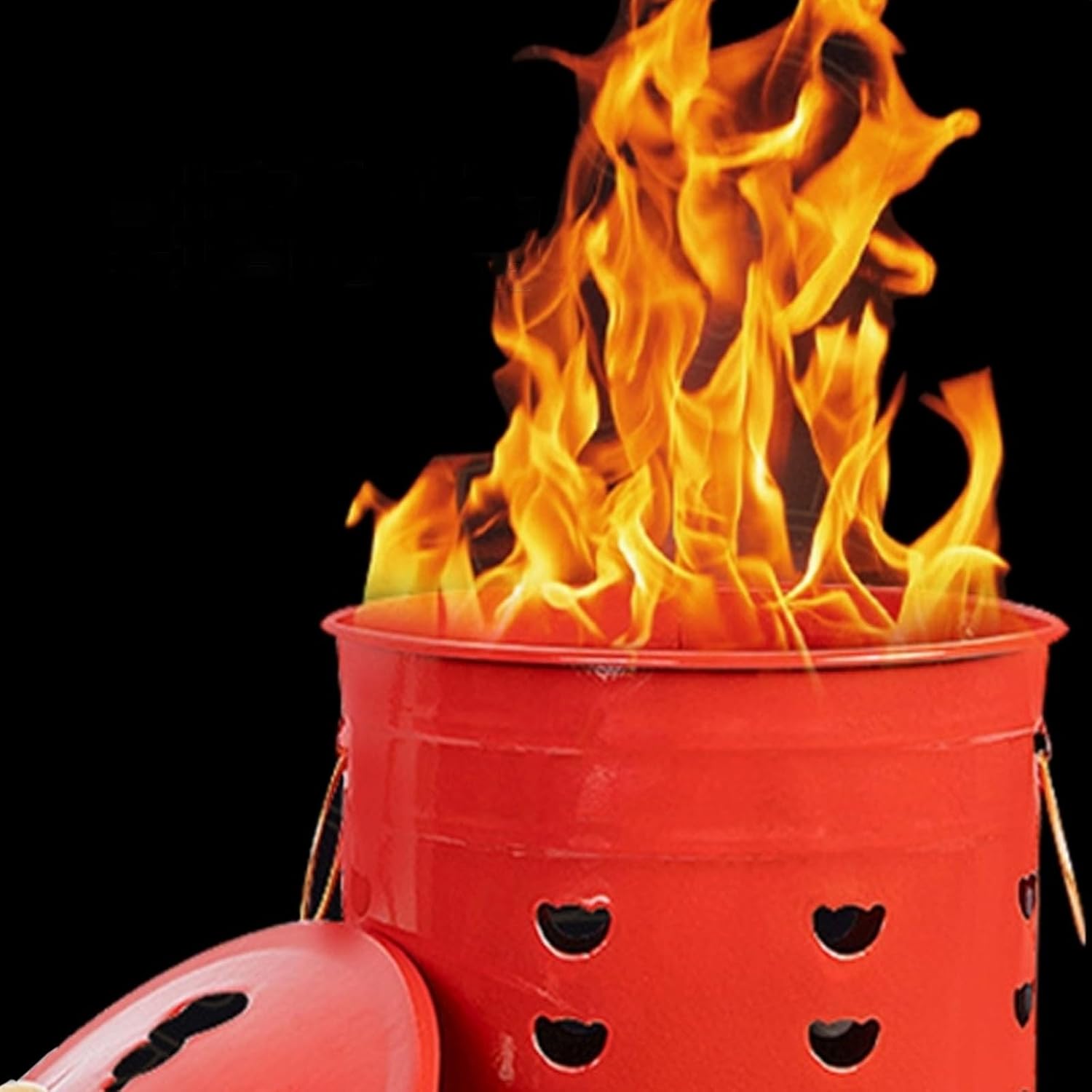 9.4'' Paper Burner Incinerator Burn Barrel with Lid Enamel Fire Pit Burn Barrels for Outsidefor Burning Trash Burn Cage with Handle for Home and Garden.(32x32CM/12.6x12.6IN)